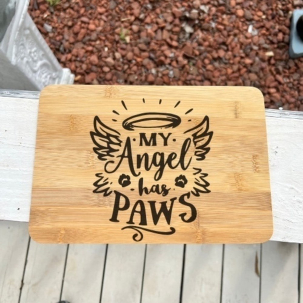My Angel Has Paws Bamboo Cutting Board
